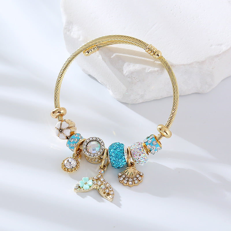 New Stainless Steel Alloy Gold Bracelet Pendant